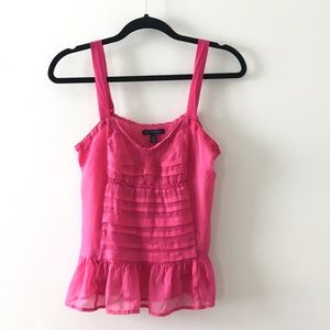4/$10 Vintage American Eagle outfitter Pink Top with Ruffles, Size M